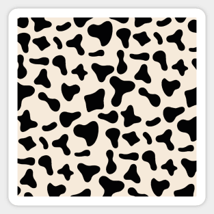 Black Dairy Cow Print Pattern on Milk Background Sticker